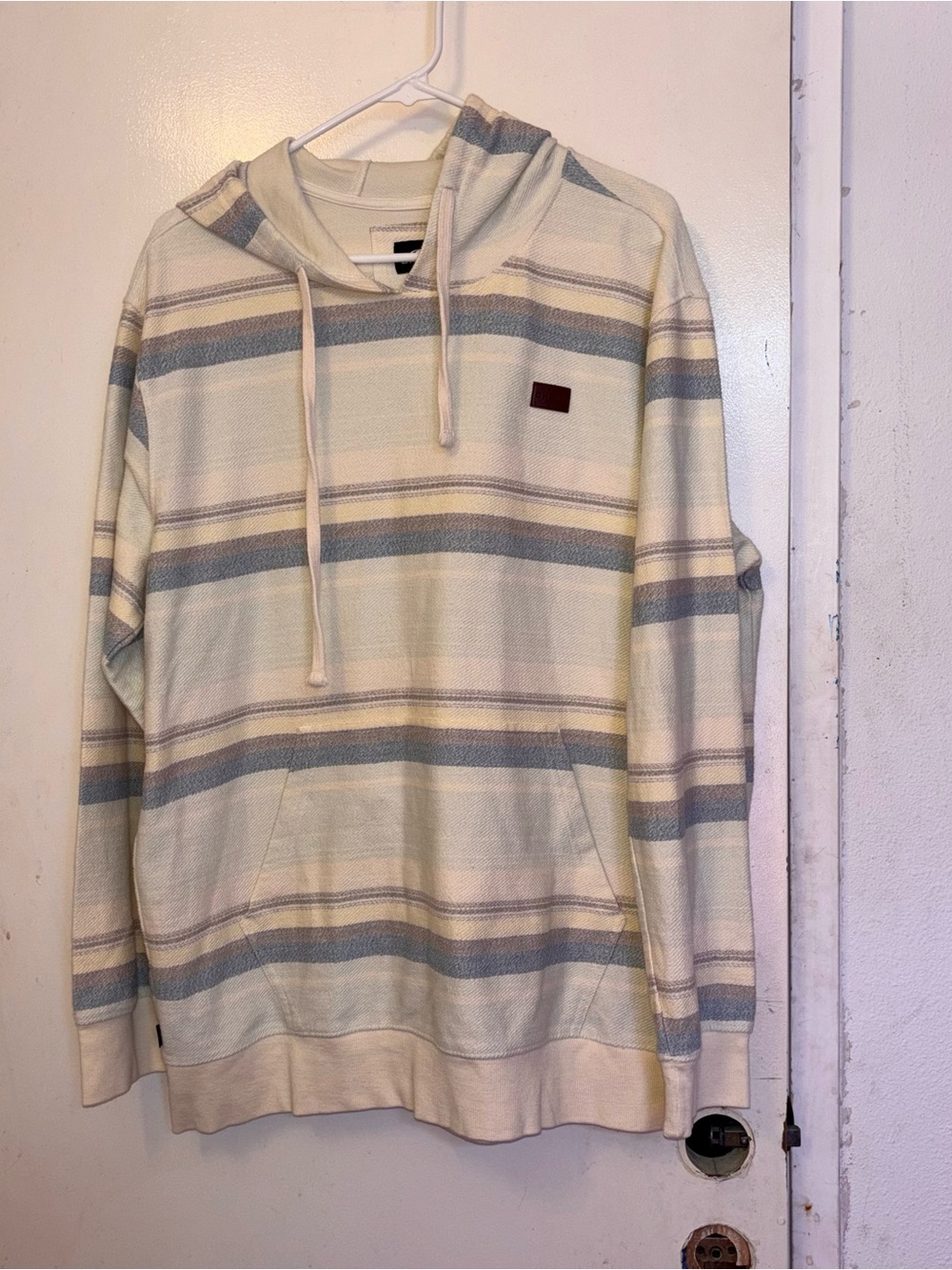 O'Neill Cream & Light Blue Striped Hooded Pullover